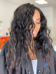 closure sew in with smiling girl