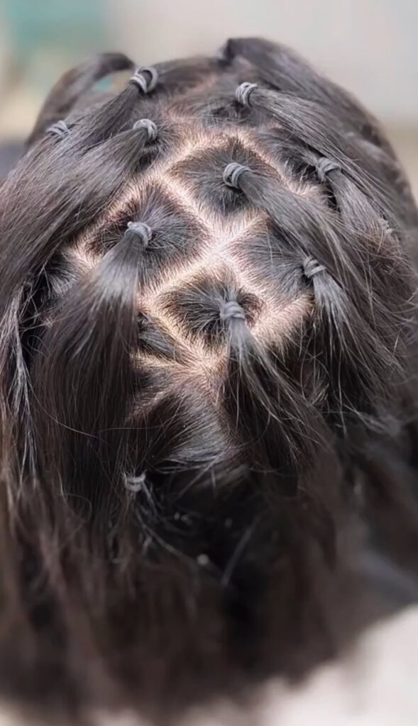 starter loc parting on natural hair