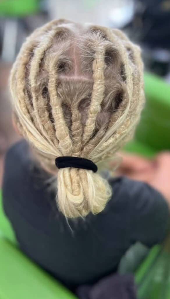 starter locs on blond hair child in tampa