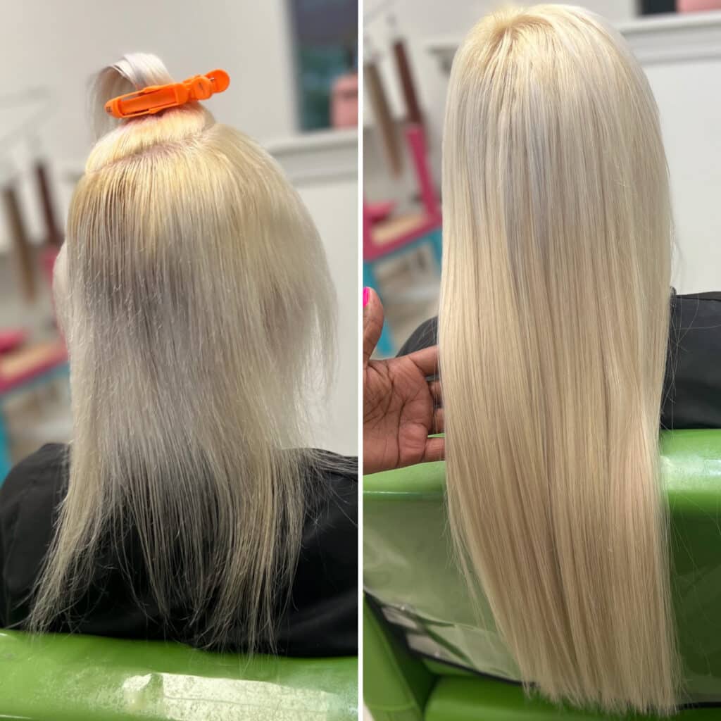 hair extensions on fine thin blonde hair